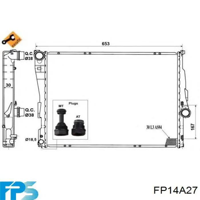 Купити FP14A27 FPS Радіатор двигуна