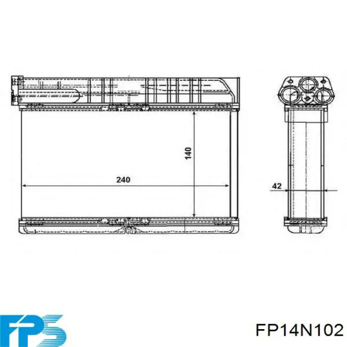 FP14N102 FPS Радіатор опалювача салону
