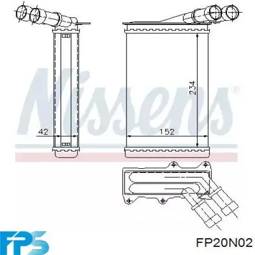 Радіатор пічки FP20N02 FPS