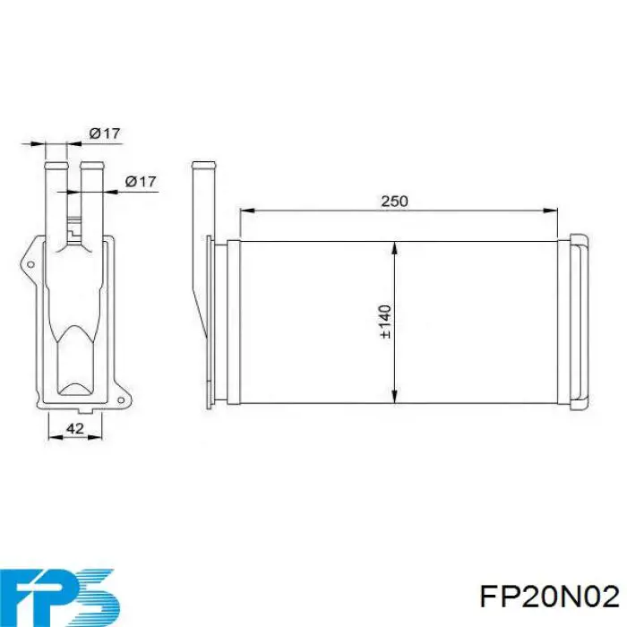 FP20N02 FPS радіатор пічки (обігрівача)