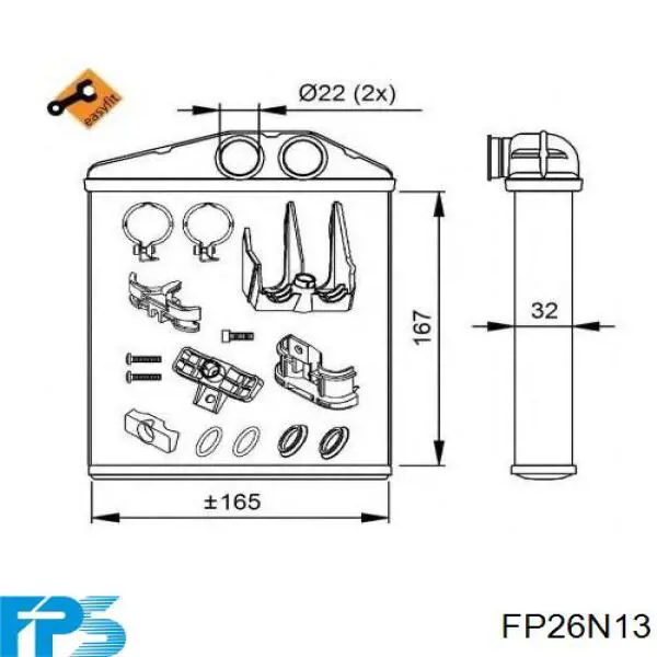 Радіатор пічки (обігрівача) FPS FP26N13 ціна, від 27.61 USD