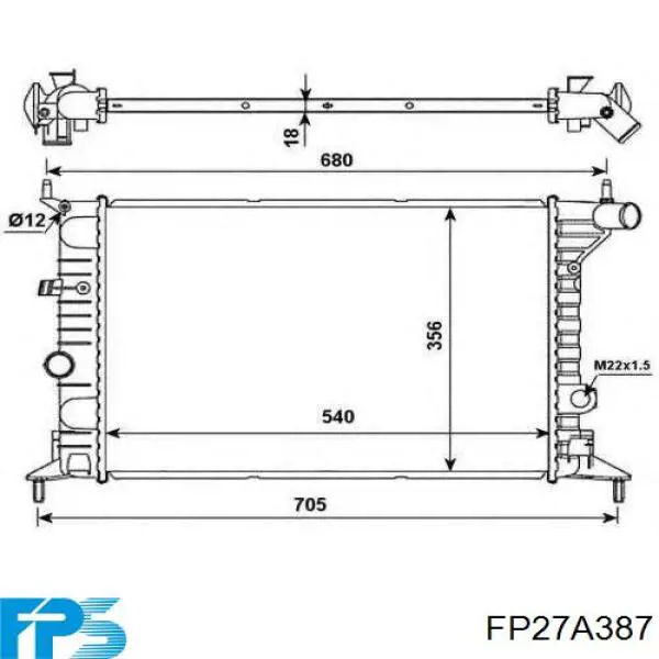 Купити FP27A387 FPS Радіатор двигуна