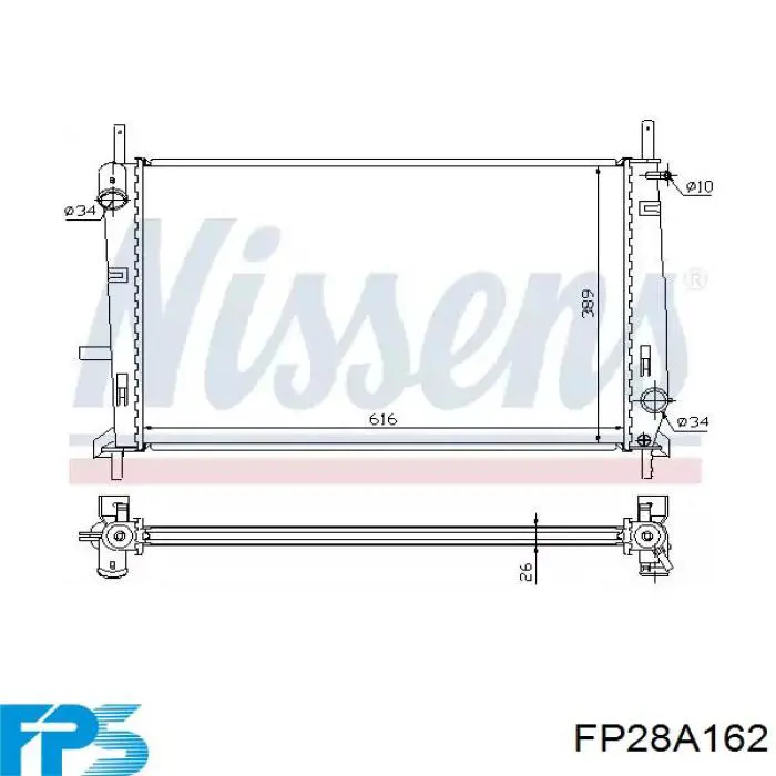 Купити FP28A162 FPS Радіатор двигуна