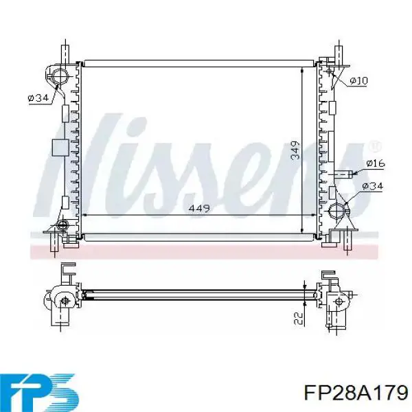 Радіатор охолодження двигуна FP28A179 FPS