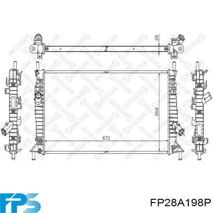 Купити FP28A198P FPS Радіатор двигуна