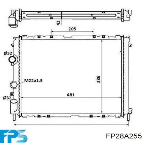 Радіатор охолодження двигуна FP28A255 FPS