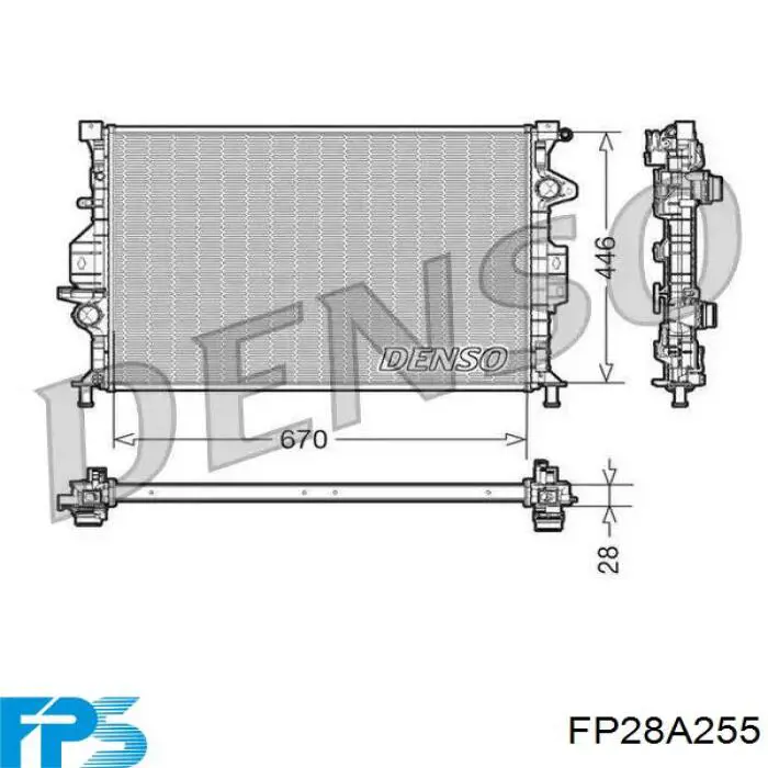 Радіатор основний FPS FP28A255 ціна, від 74.53 USD