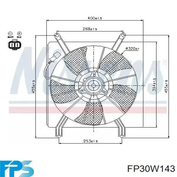 FP30W143 FPS дифузор радіатора охолодження, в зборі з двигуном і крильчаткою