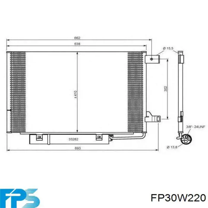 FP30W220 FPS дифузор радіатора охолодження, в зборі з двигуном і крильчаткою