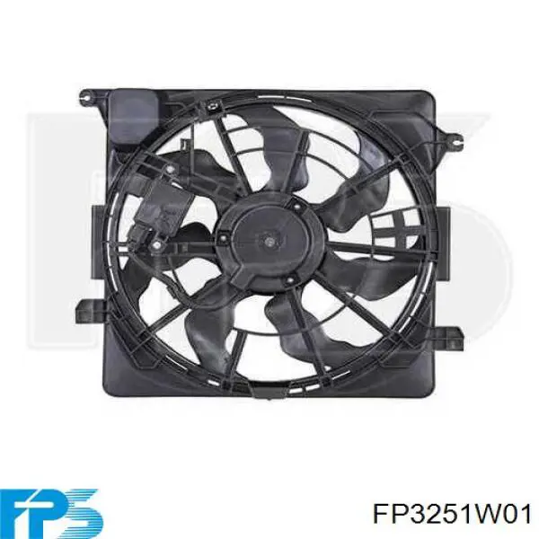 Купити FP3251W01 FPS Дифузор радіатора охолодження, в зборі з двигуном і крильчаткою
