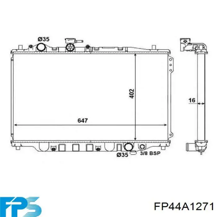 Радіатор основний FPS FP44A1271 ціна, від 69.42 USD