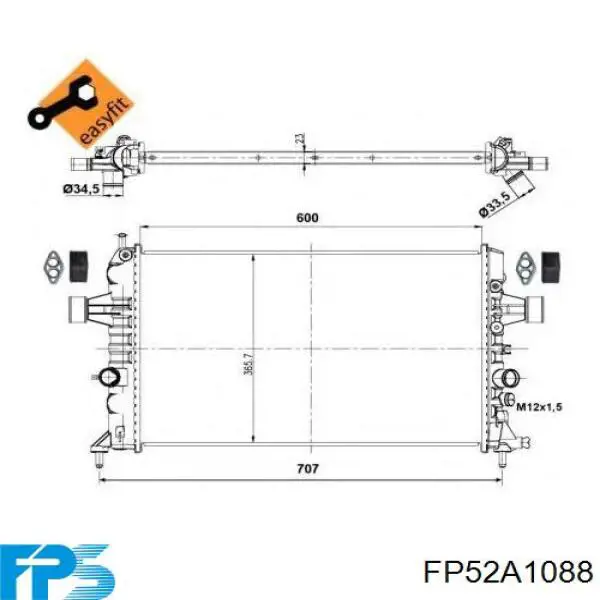 FP52A1088 FPS Радіатор охолодження двигуна