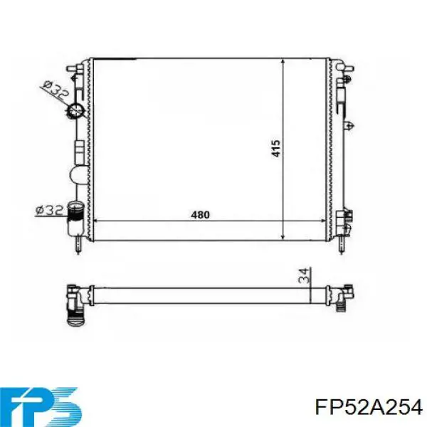Купити FP52A254 FPS Радіатор двигуна