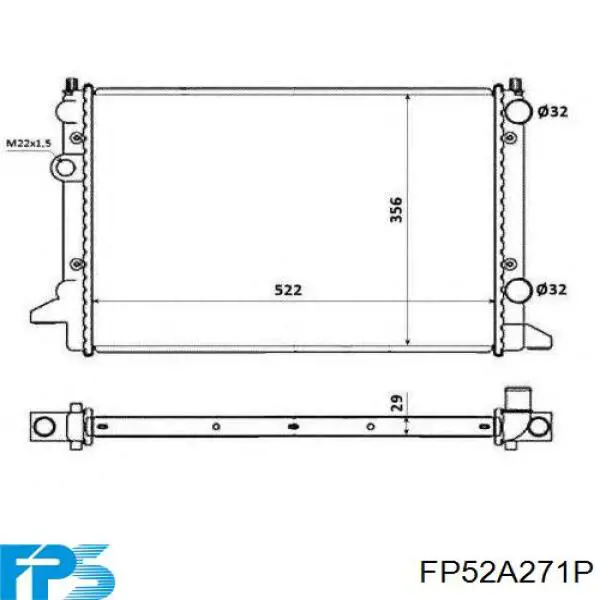 Купити FP52A271P FPS Радіатор двигуна