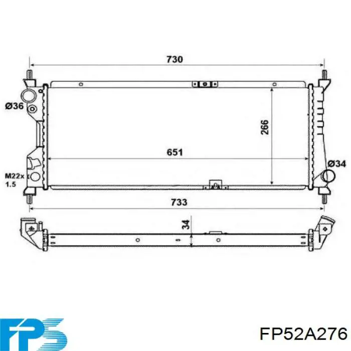 FP52A276 FPS Радіатор охолодження двигуна