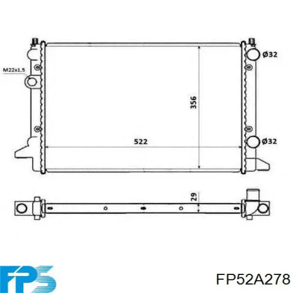 Радіатор охолодження двигуна FP52A278 FPS