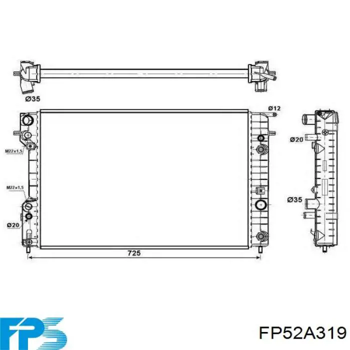 Радіатор основний FPS FP52A319 ціна, від 69.42 USD
