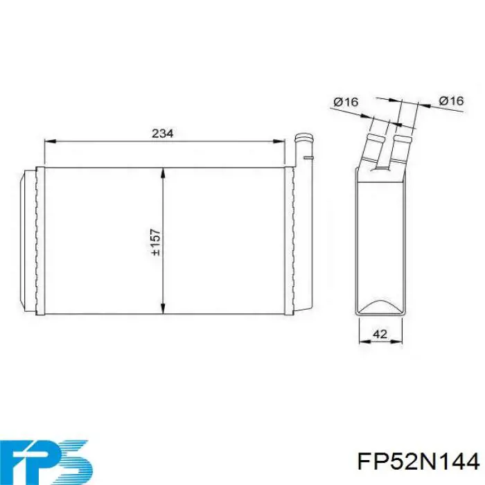 Радіатор пічки (обігрівача) FPS FP52N144 ціна, від 16.84 USD