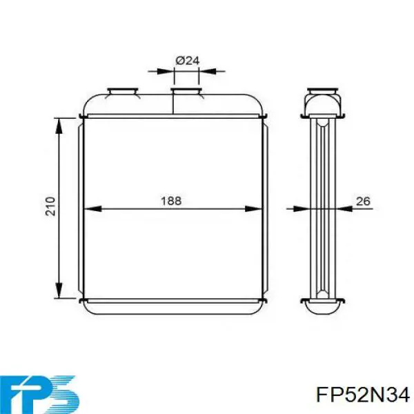 FP52N34 FPS радіатор пічки (обігрівача)
