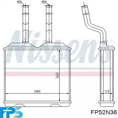 FP52N36 FPS радіатор пічки (обігрівача)