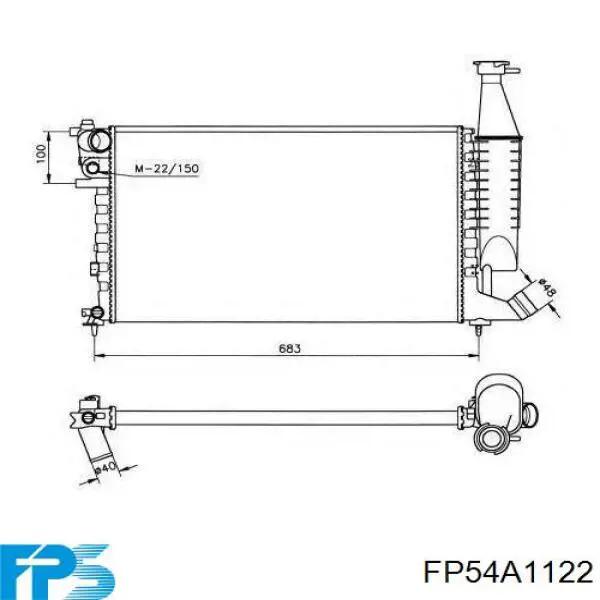 Радіатор основний FPS FP54A1122 ціна, від 50.36 USD