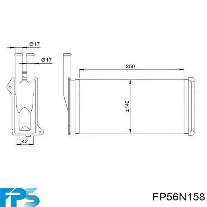 Радіатор пічки (обігрівача) FPS FP56N158 ціна, від 22.42 USD