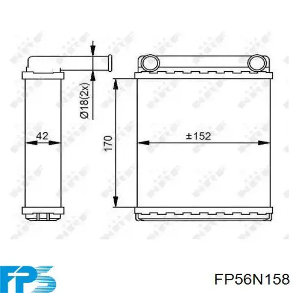 FP56N158 FPS Радіатор опалювача салону