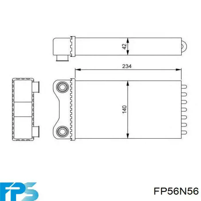 FP56N56 FPS Радіатор опалювача салону
