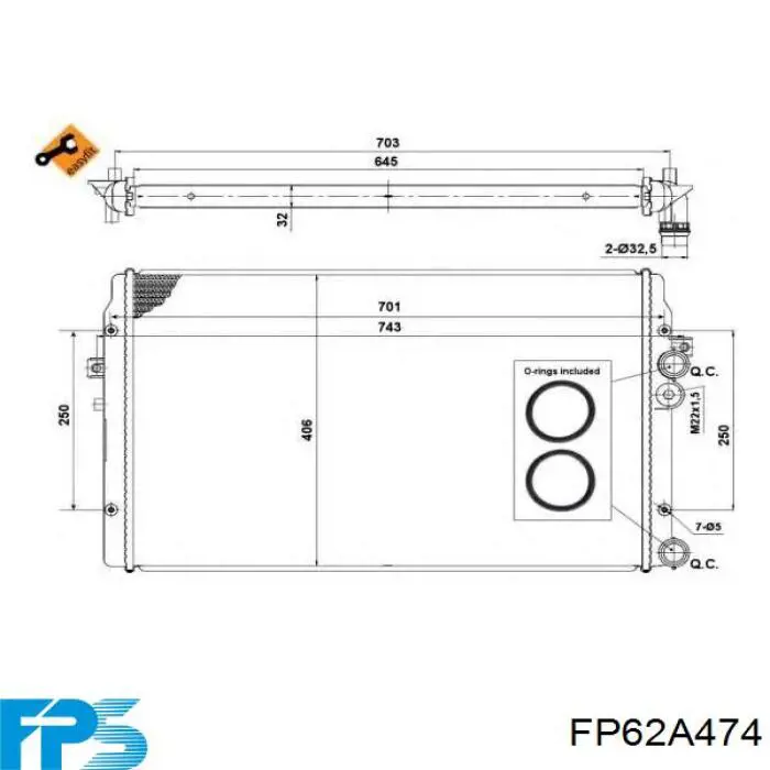 Радіатор основний FPS FP62A474 ціна, від 40.23 USD