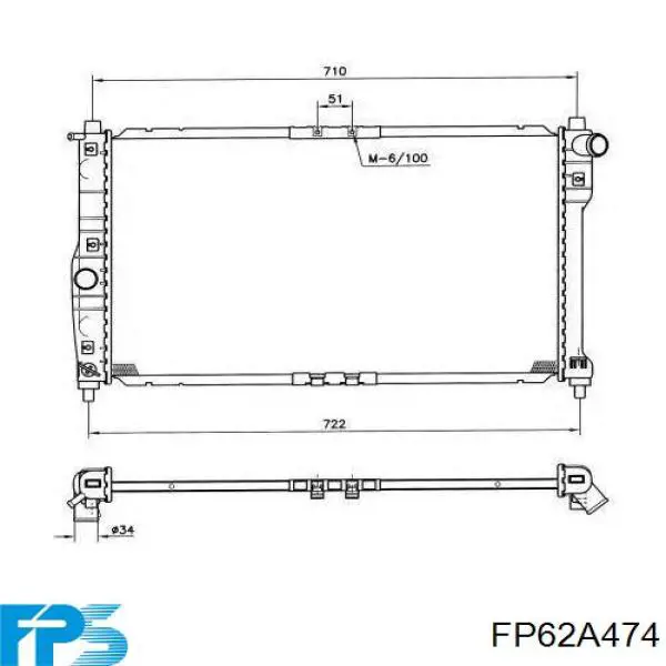 FP62A474 FPS радіатор охолодження двигуна