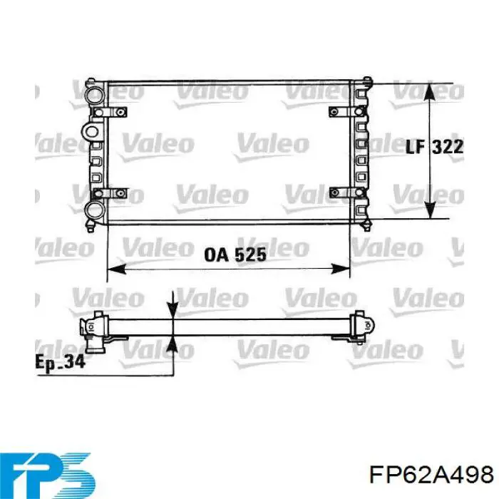 Радіатор охолодження двигуна FP62A498 FPS