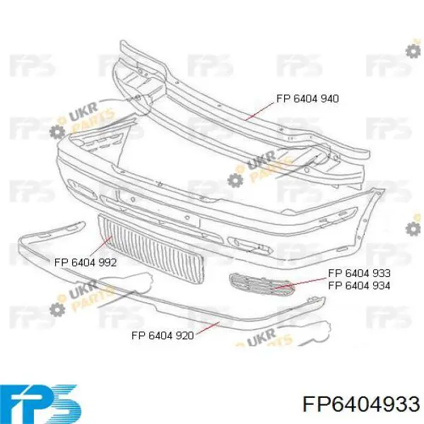 FP6404933 FPS Решітка переднього бампера, ліва
