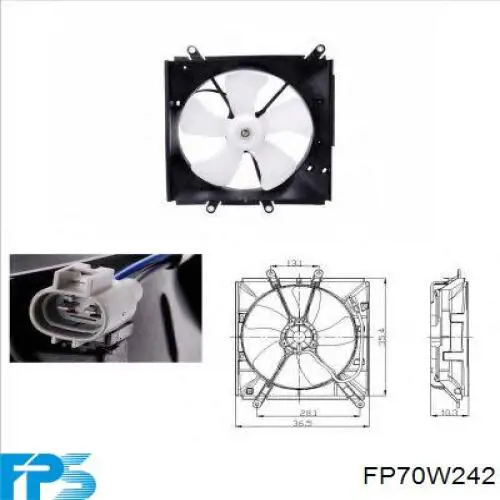 FP70W242 FPS дифузор радіатора охолодження, в зборі з двигуном і крильчаткою