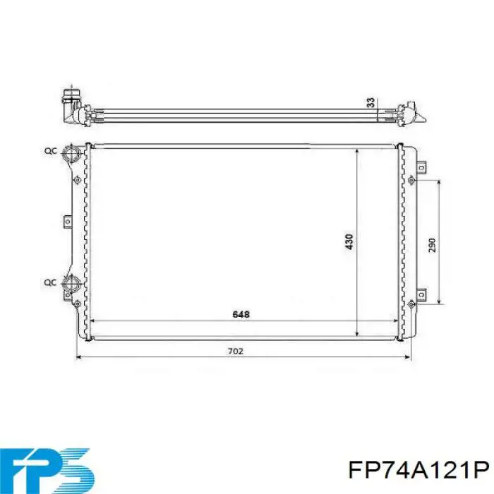 Купити FP74A121P FPS Радіатор двигуна