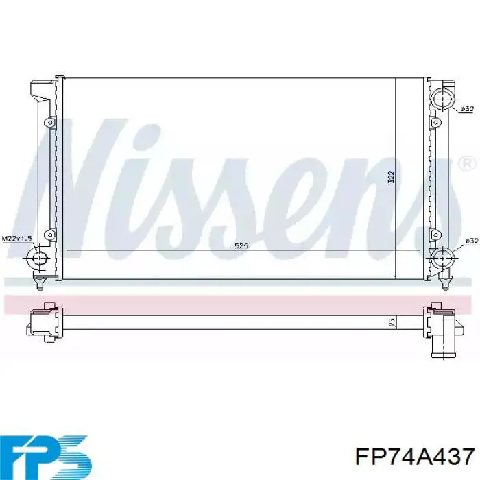 Радіатор охолодження двигуна FP74A437 FPS
