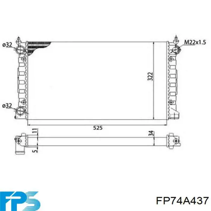 Купити FP74A437 FPS Радіатор двигуна