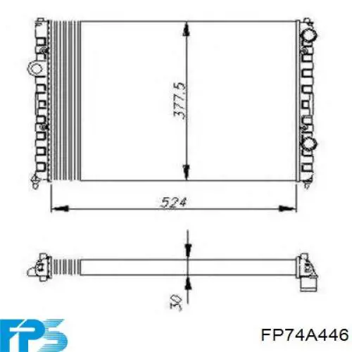 Радіатор охолодження двигуна FP74A446 FPS
