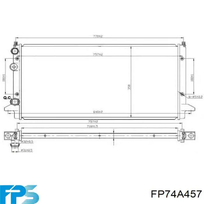 Купити FP74A457 FPS Радіатор двигуна