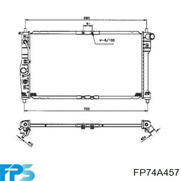 Радіатор охолодження двигуна FP74A457 FPS