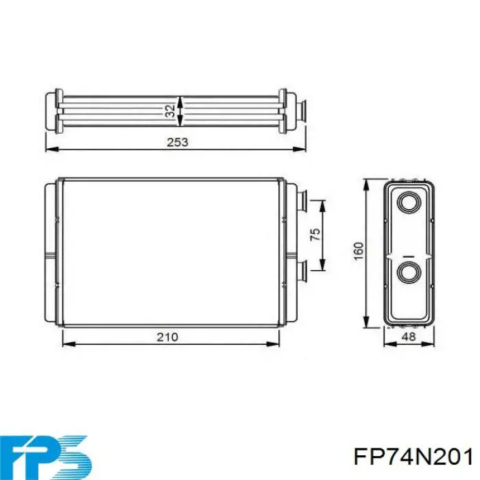Радіатор пічки (обігрівача), задній FP74N201 FPS