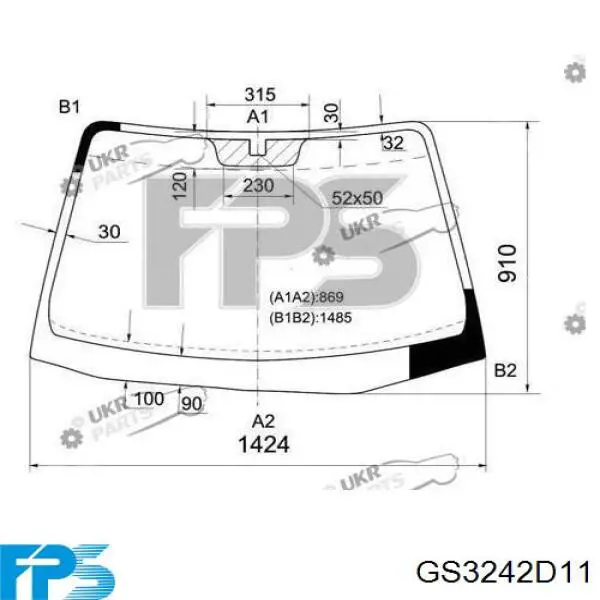 Автоскло FPS GS3242D11 ціна, від 62.16 USD