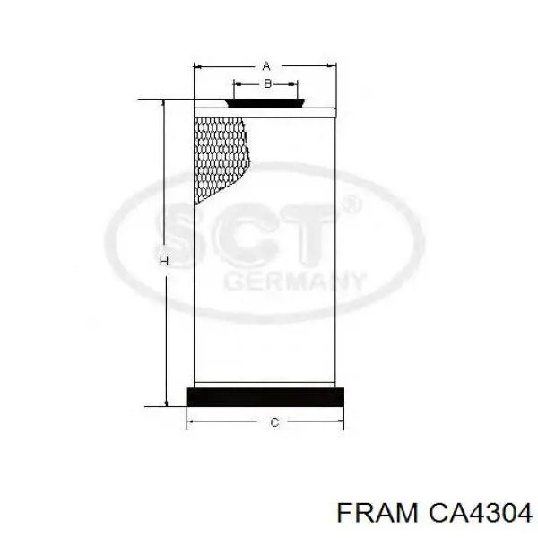 CA4304 Fram Повітряний фільтр двигуна