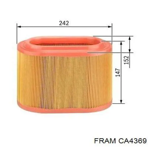 CA4369 Fram Повітряний фільтр двигуна