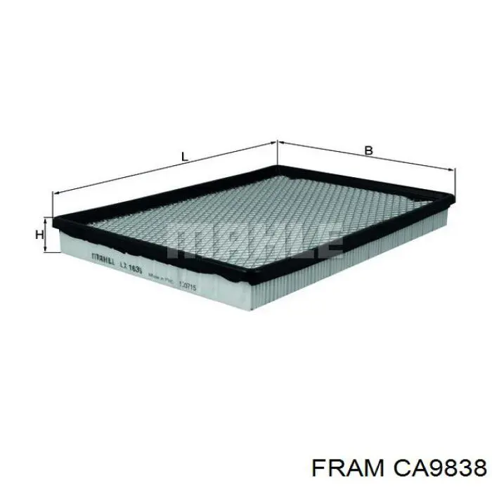 CA9838 Fram Повітряний фільтр двигуна