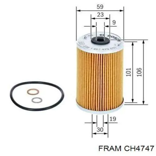 Масляний фільтр двигуна Fram CH4747 ціна, від 2.54 USD