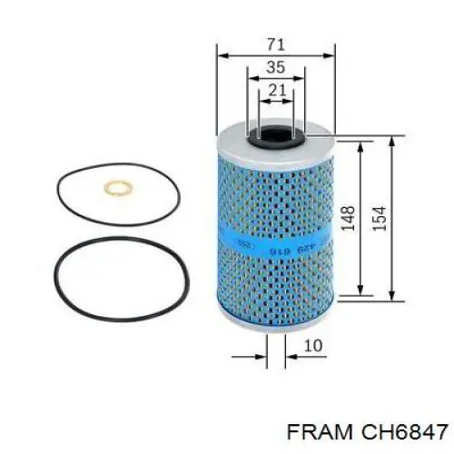 CH6847 Fram фільтр масляний