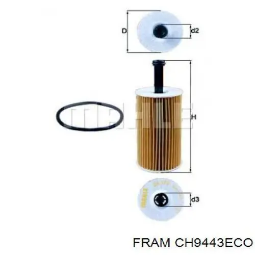 Масляний фільтр двигуна Fram CH9443ECO ціна, від 5.15 USD