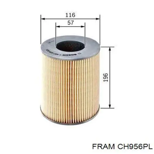Масляний фільтр двигуна Fram CH956PL ціна, від 7.58 USD