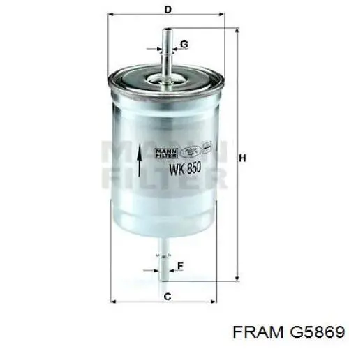 Паливний фільтр G5869 Fram