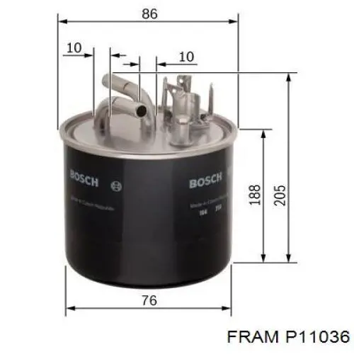 P11036 Fram Фільтр палива